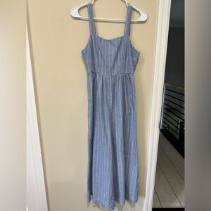 Pink Lily Blue and White Striped Romper